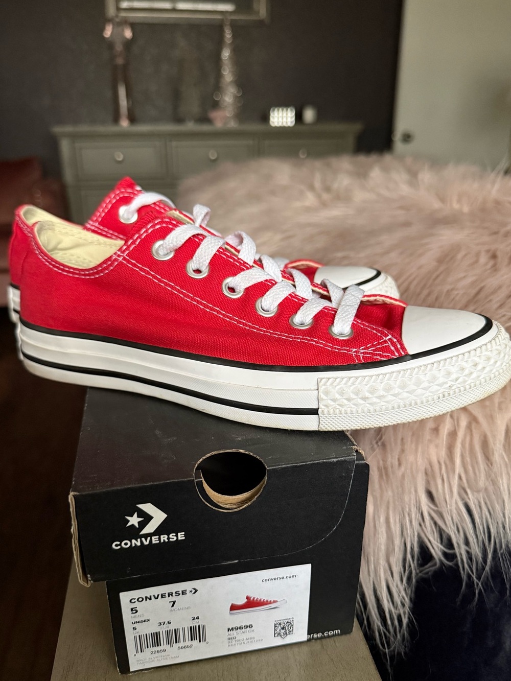 Converse Women’s ' Red Low Top Canvas Sneakers